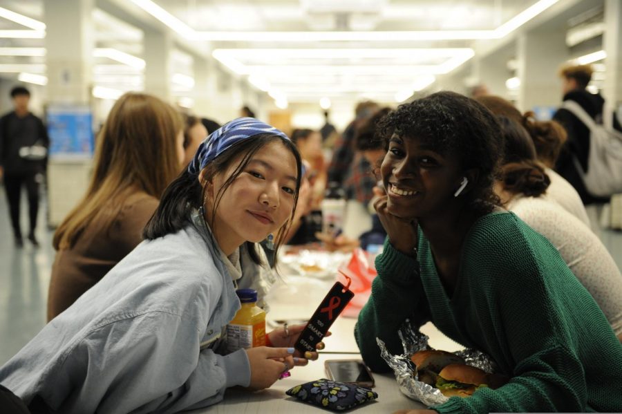 Students in the cafeteria.