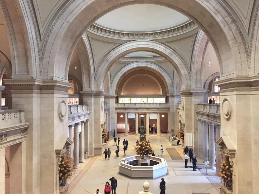 The Metropolitan Museum of Art's lobby is unusually empty for a Saturday afternoon. With timed tickets now required and one fourth of the usual museum capacity enforced, due to social distancing restrictions during the Coronavirus pandemic, the Met is now never crowded. 
