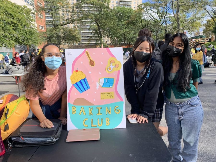 Baking Club board members promote their club at the annual Club Fair in October 2021. 
