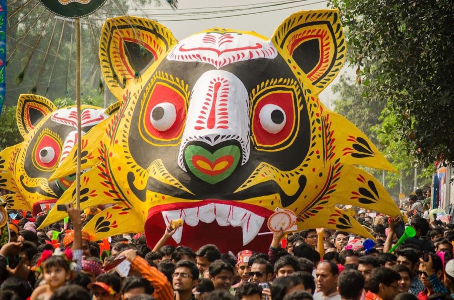 Mangal Shovajatra procession on Pohela Boishakh, Dhaka, Bangladesh, 2014
