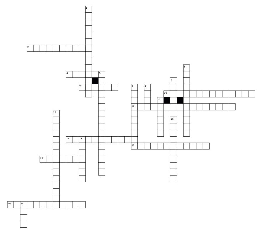 Print out this crossword box so that you can fill in the answers.