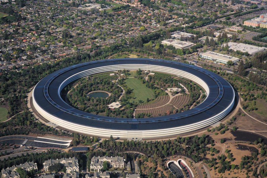 Pictured is Apple Park, Apple's headquarters in Cupertino, California.