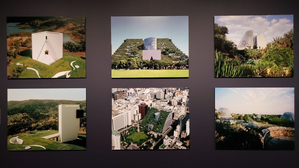 Here are selected works from Emilio Ambasz, located in Spain, Japan, and the United States, respectively. Each work utilizes aspects of green poetics and contributes to the environmentally friendly architecture of today.