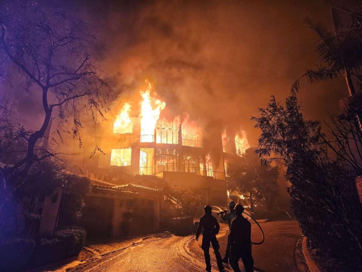 Throughout January of 2025, areas across California lit up in seven combined wildfires. Wildfires are exacerbated by climate change, and they are expected to magnify in frequency and severity as climate change worsens. (Photo Credit: Pacific Southwest Forest Service, USDA from USA, Public domain, via Wikimedia Commons)