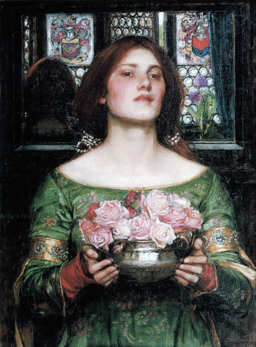 Here is a painting that illustrates the poem, ‘To the Virgins, to Make Much of Time,’ by John William Waterhouse. A woman holds a vase of roses and stares hopefully into the distance. (Image Credit: John William Waterhouse, Public domain, via Wikimedia Commons)